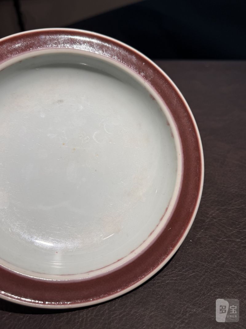 清雍正 霁红釉折沿洗 - 图5